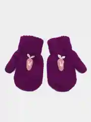 Фиолетовый варежки детские, двойные, шерсть, 13 р, 3-4 года