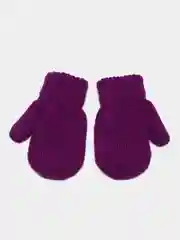 Фиолетовый варежки детские, двойные, шерсть, 13 р, 3-4 года