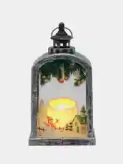 Серебряный фонарик новогодний на елку светодиодный