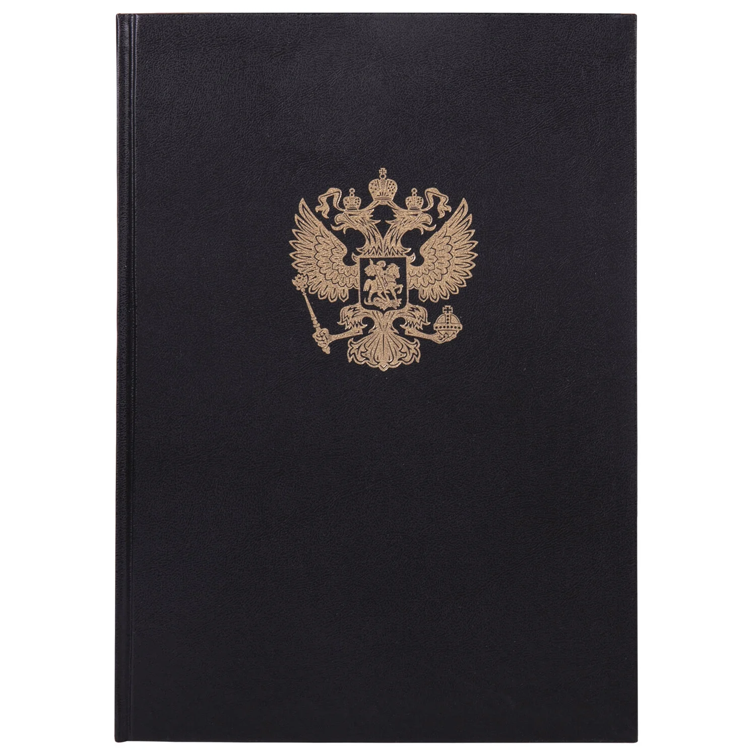 Черный книга учета BRAUBERG в клетку, с принтом герба, А4, 96 листов