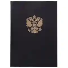 Черный книга учета BRAUBERG в клетку, с принтом герба, А4, 96 листов