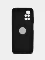 Черный чехол Xiaomi Redmi 10 / Сяоми Редми 10, силиконовый, с кольцом, iFace