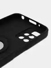 Черный чехол Xiaomi Redmi 10 / Сяоми Редми 10, силиконовый, с кольцом, iFace