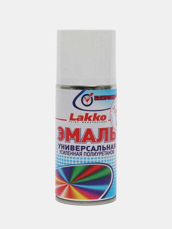 Эмаль (краска) алкидно-полиуретановая универсальная, белая глянцевая, аэрозоль, 210 мл