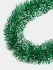 Тёмно-зелёный мишура новогодняя 2,5 м, диаметр 10 см