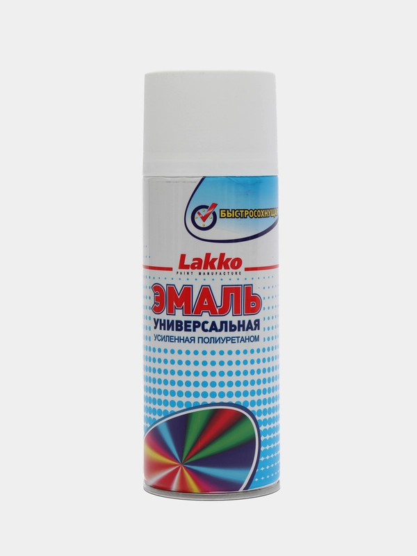 Эмаль (краска) алкидно-полиуретановая универсальная, белая матовая, аэрозоль, 520 мл