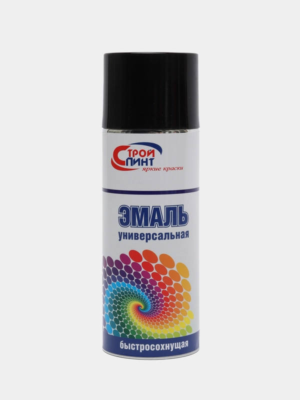 Аэрозольная эмаль  алкидная  быстросохнущая, черная, СтройПинт, 520 мл (полуглянцевая)