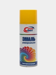 Аэрозольная эмаль (краска) алкидная быстросохнущая, желтая, СтройПинт, 520 мл (полуглянц)