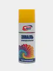 Аэрозольная эмаль (краска) алкидная быстросохнущая, желтая, СтройПинт, 520 мл (полуглянц)