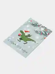 Бежевый открытки "С новым годом", мини, 7х10 см, авторская