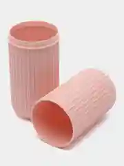 Кораллово-розовый футляр для зубной щетки и пасты / Органайзер дорожный