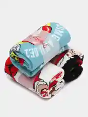 Голубой носки новый год с новогодним принтом, для всей семьи в подарок, в наборе, мужские и женские