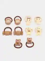 Бордовый резинки для волос, детские, с фигурками, набор из 10 шт