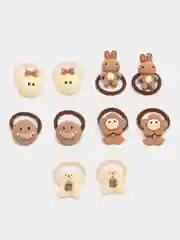 Бронзовый резинки для волос, детские, с фигурками, набор из 10 шт
