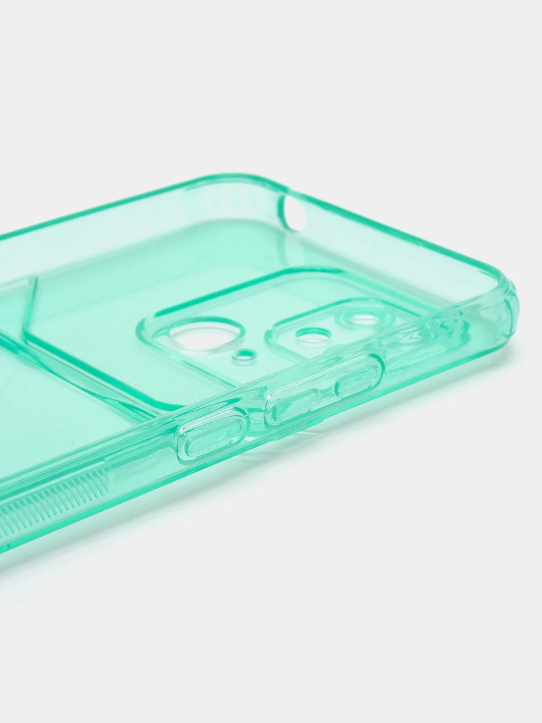 Бирюзовый чехол с карманом для карт Xiaomi Redmi 10/Poco C40, прозрачный
