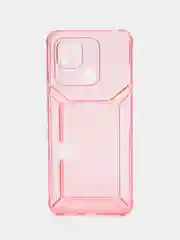 Розовый чехол с карманом для карт Xiaomi Redmi 10/Poco C40, прозрачный