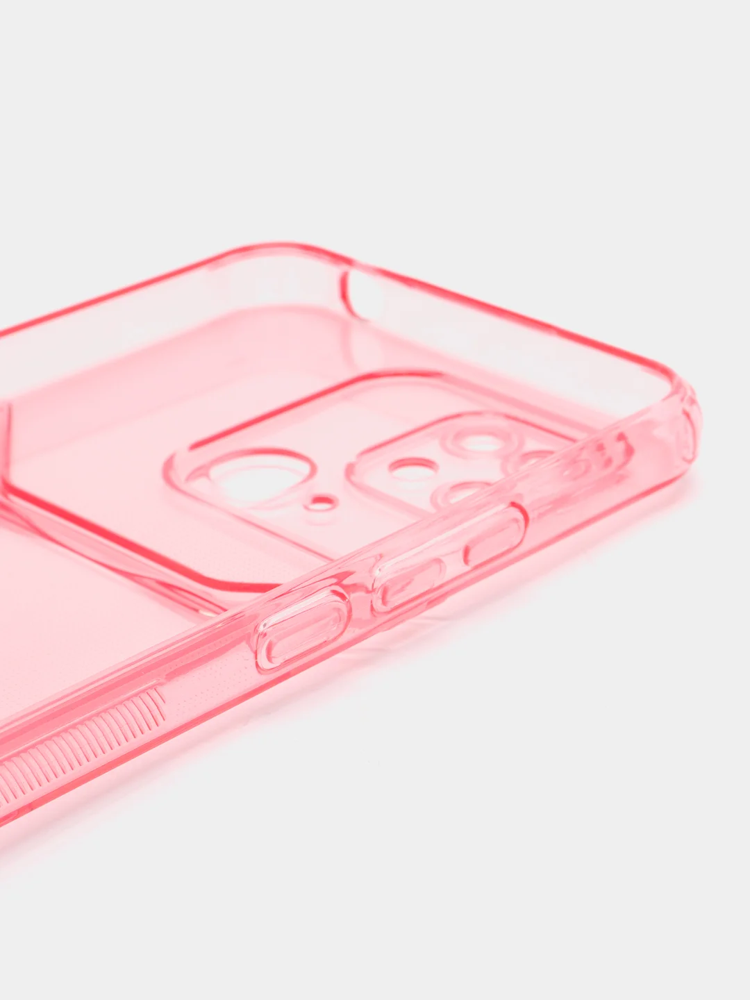 Розовый чехол с карманом для карт Xiaomi Redmi 10/Poco C40, прозрачный