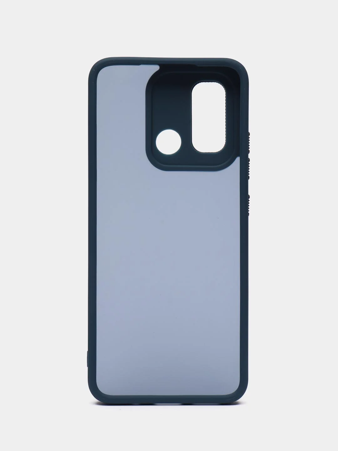 Темно-синий чехол матовый для Xiaomi Redmi 12C, пластиковый, полупрозрачный, с глянцевой рамкой