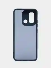Темно-синий чехол матовый для Xiaomi Redmi 12C, пластиковый, полупрозрачный, с глянцевой рамкой