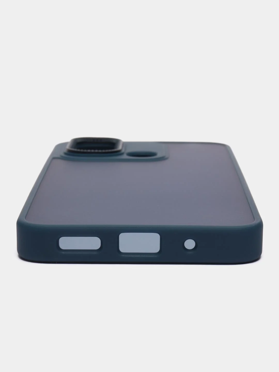 Темно-синий чехол матовый для Xiaomi Redmi 12C, пластиковый, полупрозрачный, с глянцевой рамкой