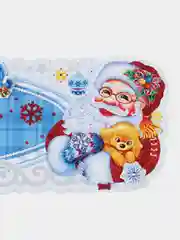 Алый плакат фигурный "С Новым Годом!" и наклейка на окно