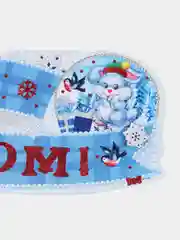 Багровый плакат фигурный "С Новым Годом!" и наклейка на окно