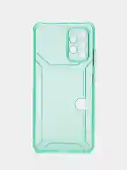 Бирюзовый чехол с карманом для карт для Samsung Galaxy A32 4G, прозрачный, Самсунг Галакси А32 4 Джи