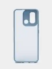 Небесно-голубой чехол матовый для Xiaomi Redmi 12C, пластиковый, полупрозрачный, с глянцевой рамкой