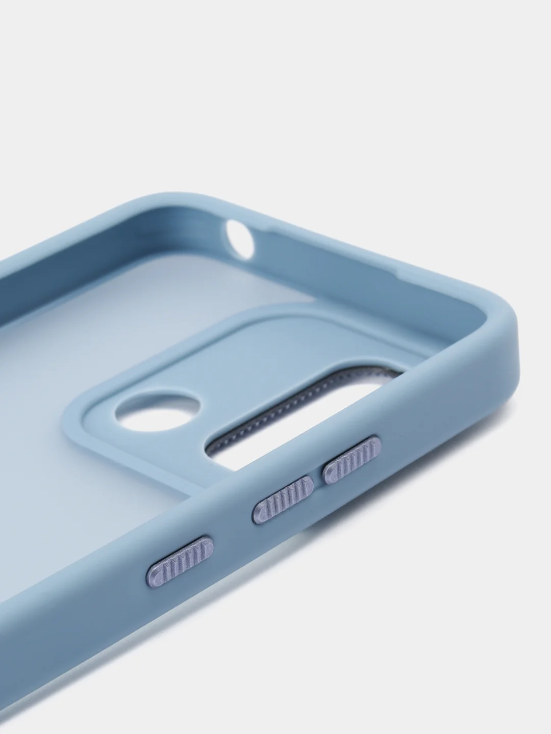 Небесно-голубой чехол матовый для Xiaomi Redmi 12C, пластиковый, полупрозрачный, с глянцевой рамкой