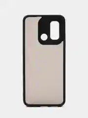 Угольный чехол матовый для Xiaomi Redmi 12C, пластиковый, полупрозрачный, с глянцевой рамкой