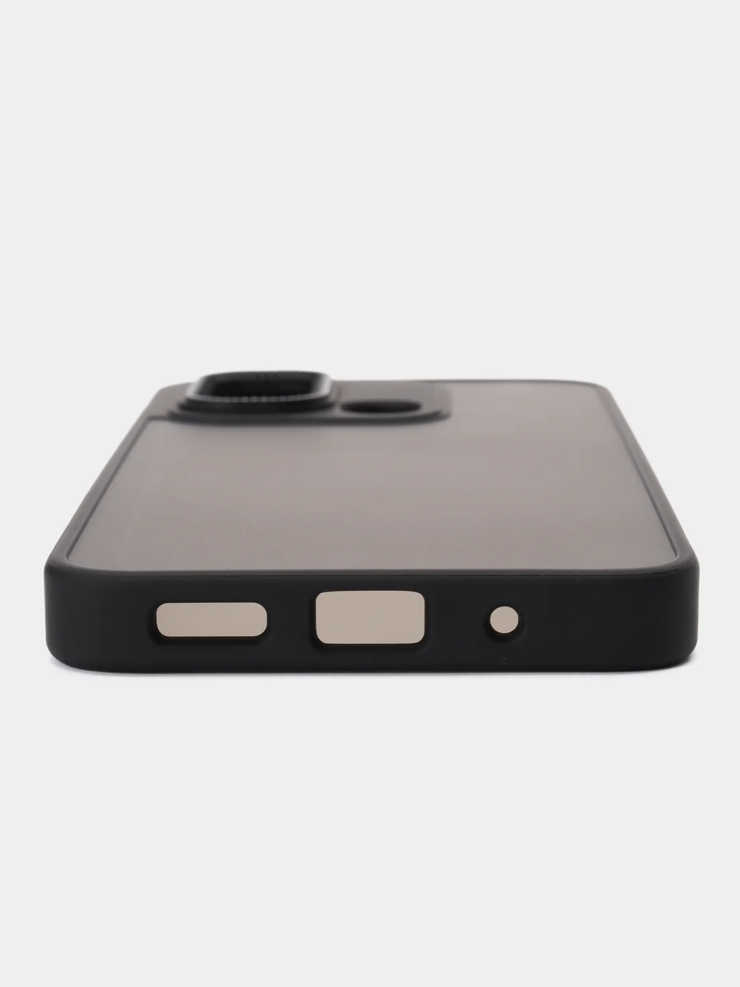 Угольный чехол матовый для Xiaomi Redmi 12C, пластиковый, полупрозрачный, с глянцевой рамкой