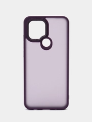 Чехол матовый Redmi A1 Plus A2+ Poco C51, пластиковый, полупрозрачный, с глянцевой рамкой
