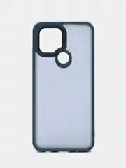 Темно-синий чехол матовый Redmi A1 Plus A2+ Poco C51, пластиковый, полупрозрачный, с глянцевой рамкой