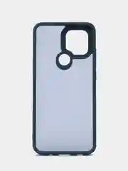 Темно-синий чехол матовый Redmi A1 Plus A2+ Poco C51, пластиковый, полупрозрачный, с глянцевой рамкой