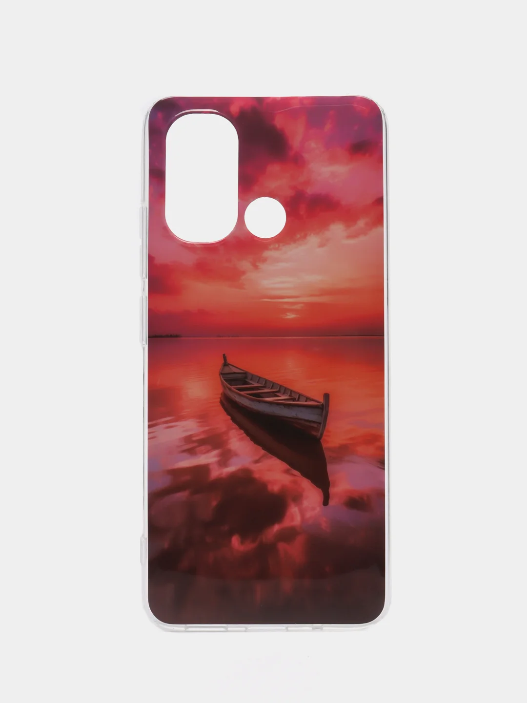 Кораллово-розовый чехол для Xiaomi Redmi 12C (Сяоми Редми 12С), силиконовый, с рисунком