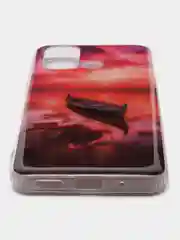 Кораллово-розовый чехол для Xiaomi Redmi 12C (Сяоми Редми 12С), силиконовый, с рисунком