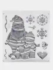Алый наклейки на окно новогодние, многоразовые, декор на Новый год