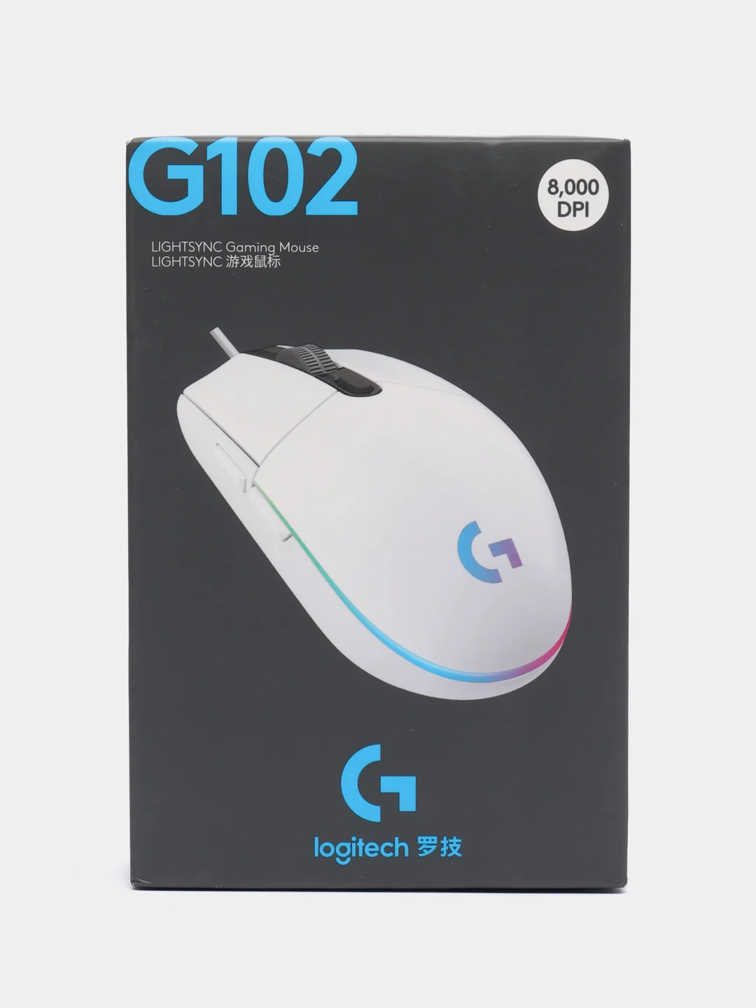 Белый игровая мышь Logitech G102 LightSync, 8000 dpi, 6 кнопок, RGB подсветка