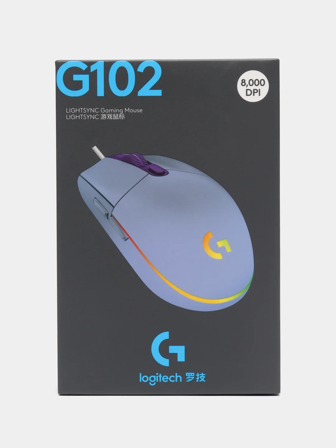 Фиолетовый игровая мышь Logitech G102 LightSync, 8000 dpi, 6 кнопок, RGB подсветка
