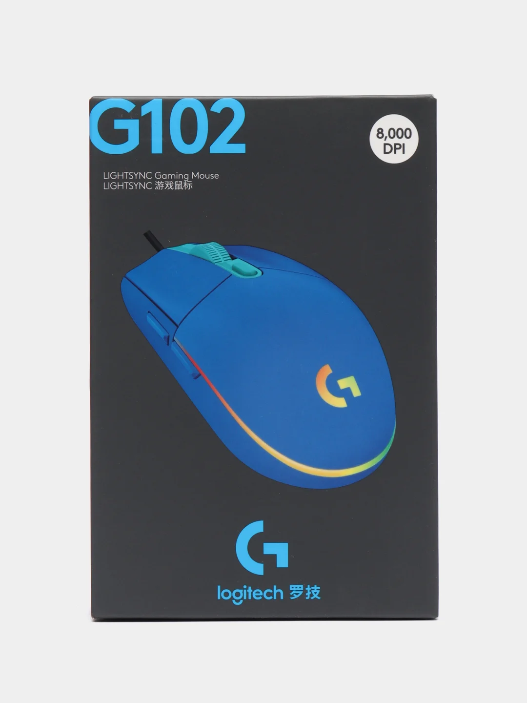 Синий игровая мышь Logitech G102 LightSync, 8000 dpi, 6 кнопок, RGB подсветка