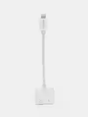 Белый аудио конвертер для iPhone, двойной Lightning, зарядка и аудио, BOROFONE BV11