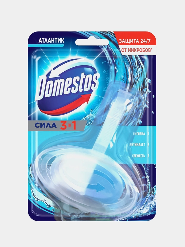 Блок для унитаза 3в1 Domestos "Атлантик", 40 г