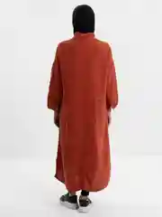 Коралловый туника-рубашка женская из плотного льна
