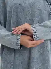 Синий меланж туника джинсовая, женская, удлиненная, оверсайз