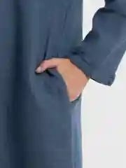 Индиго туника удлиненная женская, льняная