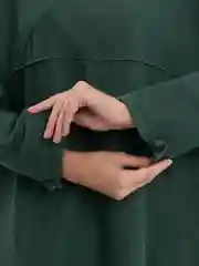 Зеленый туника удлиненная женская, льняная