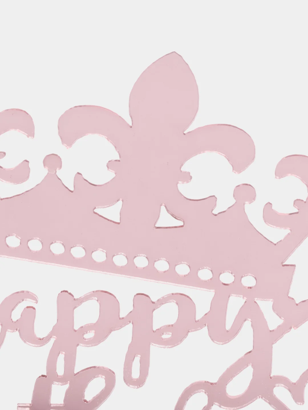 Конфетный топпер на торт с надписью "Happy Birthday" (С Днем рождения), с короной