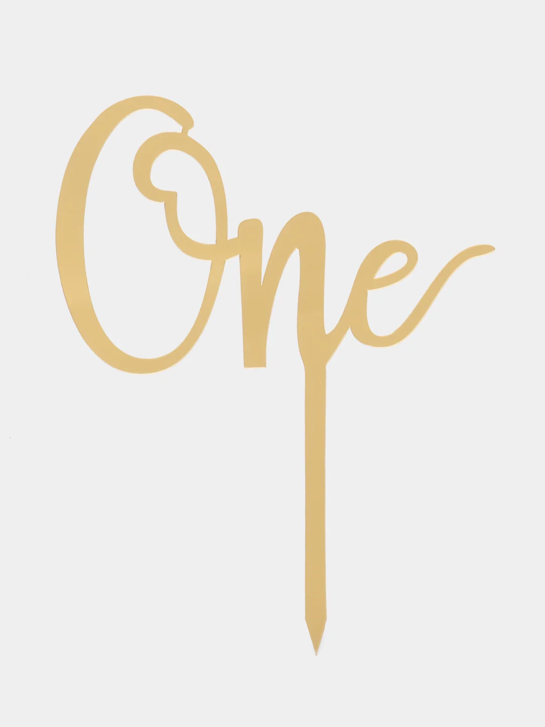 Золотой топпер на торт "One", на годик, акрил