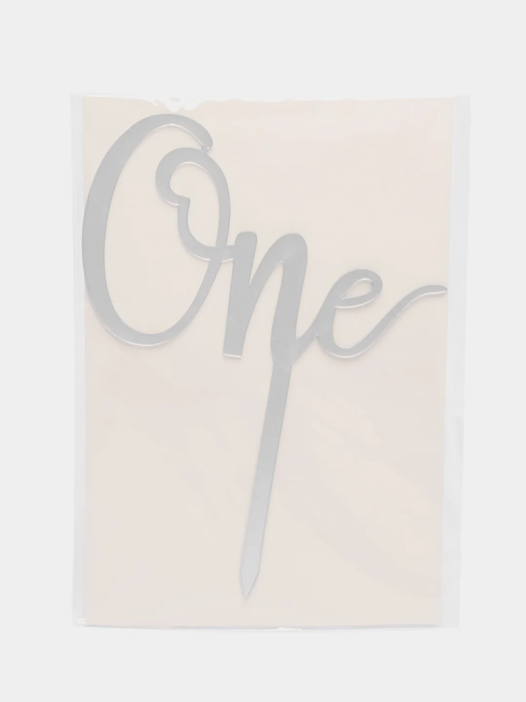 Розовый топпер на торт "One", на годик, акрил