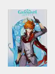 Бирюзовый плакат Genshin Impact, Геншин импакт